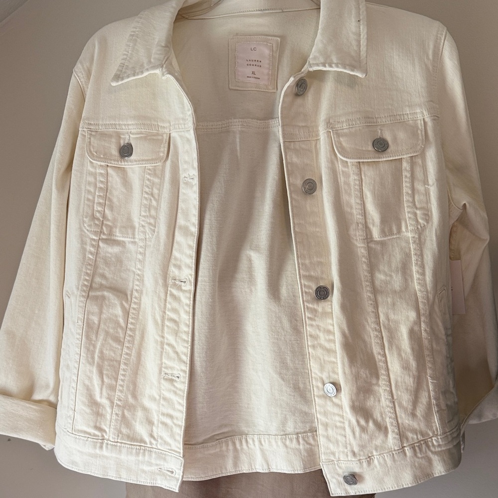 LC Lauren Conrad Off-White Jean Jacket